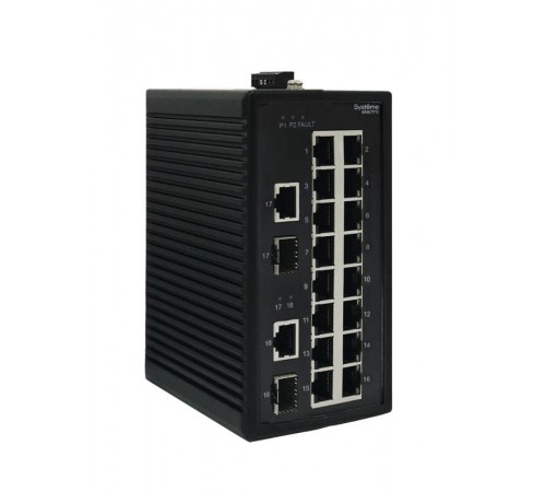 Неуправляемый промышленный коммутатор Ethernet, 16x10/100BaseT, 2x100/1000BaseX SFP  NSETU118T16X02A  SE