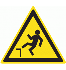 Знак W 15 "Осторожно. Возможность падения с высоты" 200х200х200 мм, пластик ГОСТ Р 12.4.026-2001  pn-w-15  EKF