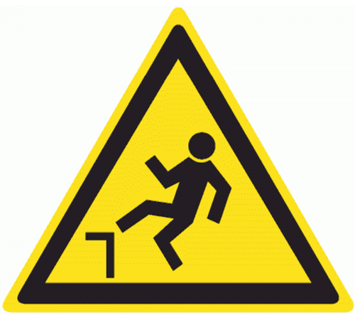 Знак W 15 "Осторожно. Возможность падения с высоты" 200х200х200 мм, пластик ГОСТ Р 12.4.026-2001  pn-w-15  EKF