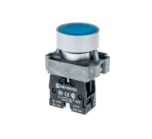 Кнопка плоская, желтая, 1NO, мет. MTB2-BAZ115  58151  ОВЕН