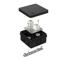 Коробка огнестойкая для о/п 40-0210-FR6.0-4 Е15-Е120 RAL9005 80х80х40 черная  40-0210-9005-FR6.0-4  Промрукав