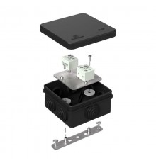 Коробка огнестойкая для о/п 40-0210-FR6.0-4 Е15-Е120 RAL9005 80х80х40 черная  40-0210-9005-FR6.0-4  Промрукав