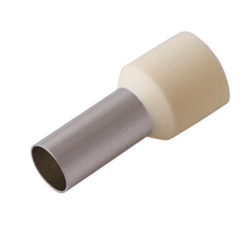 Наконечник штырьевой втулочный изолированный F-12мм 16мм (НШВи 16-12/E16-12) слоновая кость (упак. 10 шт.)  08-0832-10  REXANT