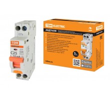 Выключатель автоматический дифференциального тока АВТД 63М 1+N 25А C 10мА AC (1 мод)  SQ0202-0061  TDM