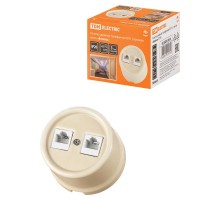 Розетка двойная телефонная RJ11 сл. кость "Болонь"  SQ1820-0350  TDM