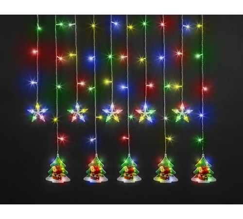 Гирлянда  95 029 NGF-D037-06 (бахрома звезды и елки RGBY 3*0.6м IP20)  95029  Navigator