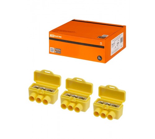 Клемма винтовая изолированная КВИ-3 для Al и Cu проводов (6,0мм2) желтая  SQ0510-0605  TDM