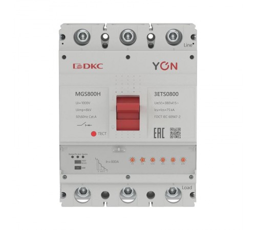 Авт. выкл. YON MGS800H 3P 320-800A 75kA с электронным расцепителем ETS  MGS800H-3ETS0800  DKC