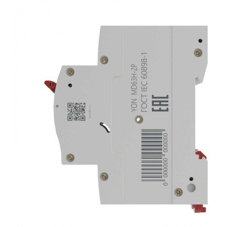 Автоматический выключатель модульный YON max типа MD63H, 10кА, 2 полюса, хар-ка D, 6А MD63H-2PD6  DKC