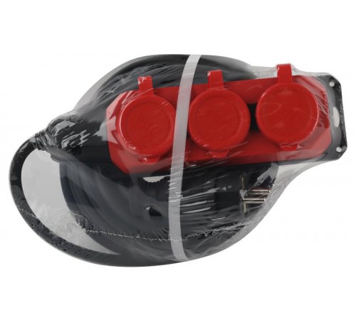 Удлинитель силовой UK-3e-3x1,5-10m-IP44(KG) с заземлением 3 розетки каучук 10м КГ 3х1,5мм2 IP44  Б0057580  ЭРА