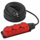 Удлинитель силовой UK-3e-3x1,5-10m-IP44(KG) с заземлением 3 розетки каучук 10м КГ 3х1,5мм2 IP44  Б0057580  ЭРА