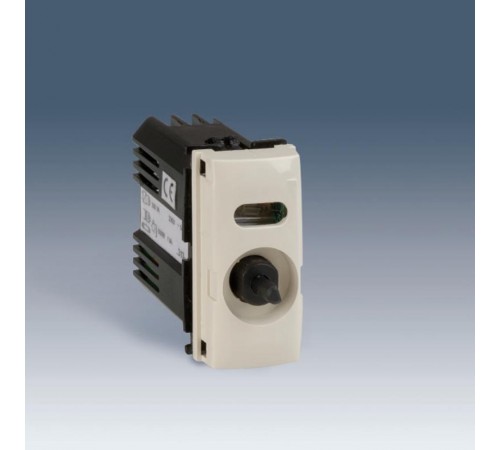 Simon 75 Механизм Светорегулятор проходной поворотно-нажимной универсальный с подсветкой, 40-500Вт 230В, узкий модуль,  75313-69  Simon