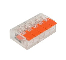 Универсальная компактная клемма, 5-проводная до 4,0 мм (аналог Wago 221-415) (40 шт./уп.)  07-5205  REXANT