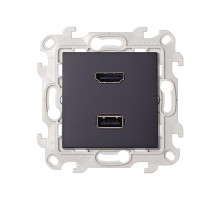 Simon 24 Графит Коннектор HDMI+USB 2.0  2411095-038  Simon