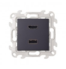 Simon 24 Графит Коннектор HDMI+USB 2.0  2411095-038  Simon