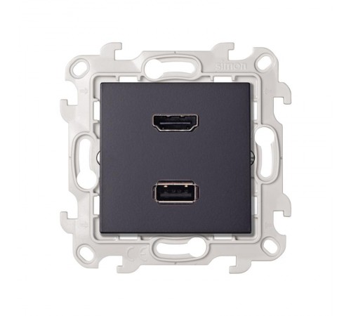 Simon 24 Графит Коннектор HDMI+USB 2.0  2411095-038  Simon