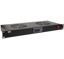 Модуль вентил. 1U с цифр. термостатом 2 вент. черный  FM05-1U2TS-R  ITK