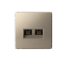 ArtGallery Шампань Розетка двойная компьютерная RJ45+RJ45, кат. 5е, механизм  GAL000585  SE
