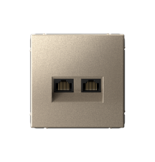 ArtGallery Шампань Розетка двойная компьютерная RJ45+RJ45, кат. 5е, механизм  GAL000585  SE