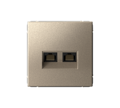 ArtGallery Шампань Розетка двойная компьютерная RJ45+RJ45, кат. 5е, механизм  GAL000585  SE
