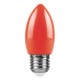 Лампа светодиодная для белт лайта LB-376 (1W) 230V E27 красный свеча  25928  FERON