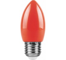 Лампа светодиодная для белт лайта LB-376 (1W) 230V E27 красный свеча  25928  FERON
