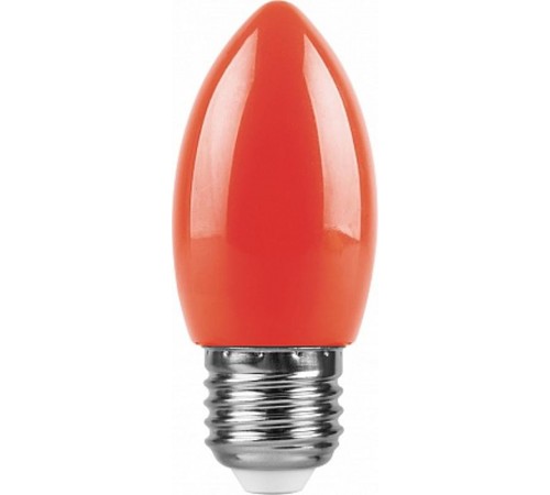 Лампа светодиодная для белт лайта LB-376 (1W) 230V E27 красный свеча  25928  FERON