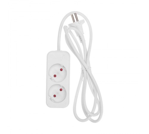 Удлинитель STANDARD 2 гнезда, 1,5м, 2х1,0мм, б/з, белый  13-4000  REXANT