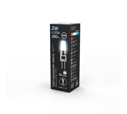 Лампа светодиодная LED 2Вт G4 AC220-240В 4100К  107707202  Gauss