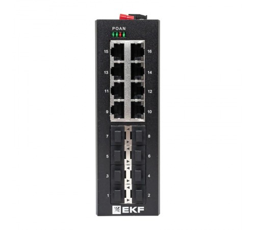 Промышленный неуправляемый коммутатор U-8GX/SFP-8GT, 8 портов 1000Base-X SFP, 8 портов 10/100/1000Base-T(X) RJ45, монтаж на динрейку TSX TSX-U-8GX/SF