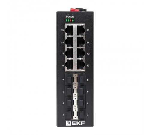 Промышленный неуправляемый коммутатор U-8GX/SFP-8GT, 8 портов 1000Base-X SFP, 8 портов 10/100/1000Base-T(X) RJ45, монтаж на динрейку TSX TSX-U-8GX/SF