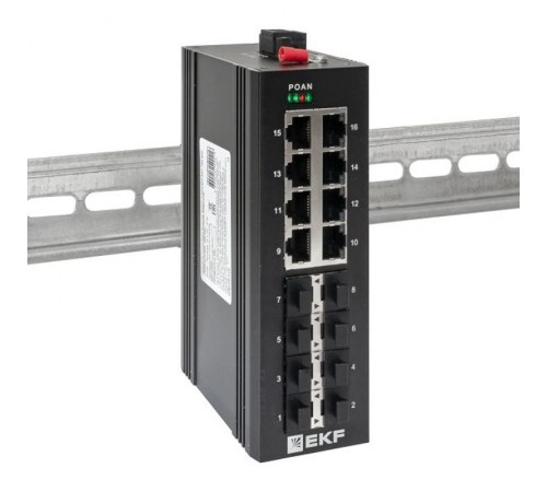 Промышленный неуправляемый коммутатор U-8GX/SFP-8GT, 8 портов 1000Base-X SFP, 8 портов 10/100/1000Base-T(X) RJ45, монтаж на динрейку TSX TSX-U-8GX/SF