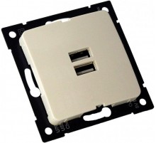 РС-USB-420-01 Розетка "Мастер" USB, С/У, механизм, цвет слоновая кость  РС-USB-420-01  HEGEL