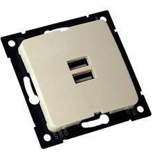 РС-USB-420-01 Розетка "Мастер" USB, С/У, механизм, цвет слоновая кость  РС-USB-420-01  HEGEL