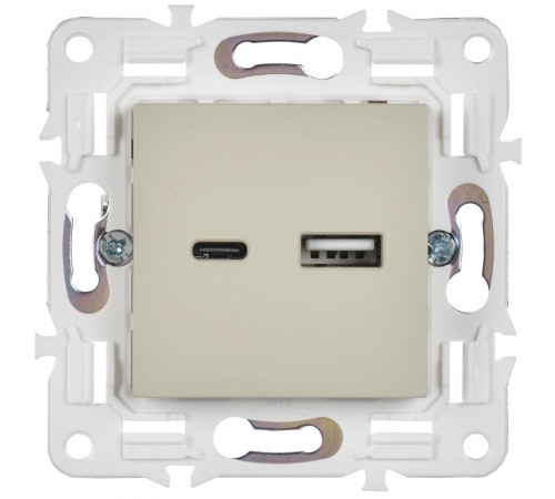 SKANDY Розетка USB A+C 18Вт SK-R13B бежевый   SK-U22-018-K10  IEK