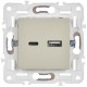 SKANDY Розетка USB A+C 18Вт SK-R13B бежевый   SK-U22-018-K10  IEK