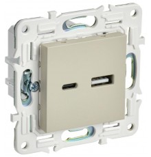 SKANDY Розетка USB A+C 18Вт SK-R13B бежевый   SK-U22-018-K10  IEK