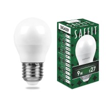 Лампа светодиодная SBG4509 9W 6400K 230V E27 G45  55126  SAFFIT