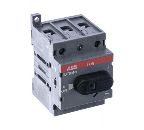 Рубильник OT80F3 до 80А 3пол для уст.на DIN-рейку или монтаж.плату(с рез. руч.)  1SCA105798R1001  ABB