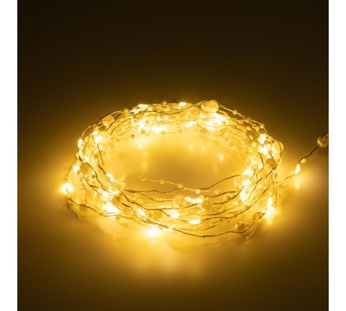 Гирлянда Нить ЕGNIG - ZH Жемчуг, 1,9 м, теплый свет, 20 LED, 3ААА, IP20  Б0055992  ЭРА
