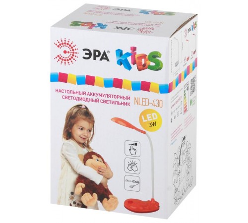 Светильник настольный на основании светодиодный NLED-430 3Вт 4000К оранжевый  Б0019775  ЭРА