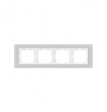 Simon 82 Рамка декоративная, 4 поста, S82 Nature, Стекло, натуральный-белый  82647-60  Simon