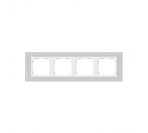 Simon 82 Рамка декоративная, 4 поста, S82 Nature, Стекло, натуральный-белый  82647-60  Simon