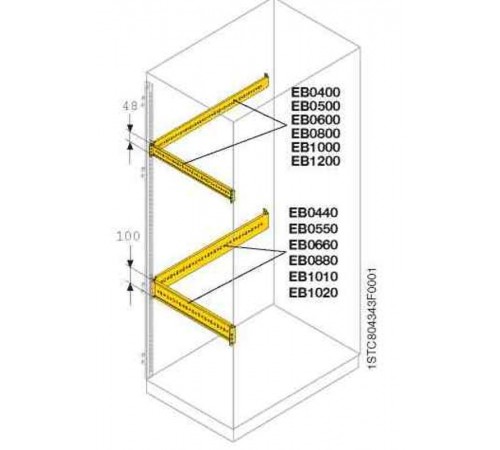 Профиль L=600 H=48 для монтажа аксессуаров(2шт)  EB0600  ABB