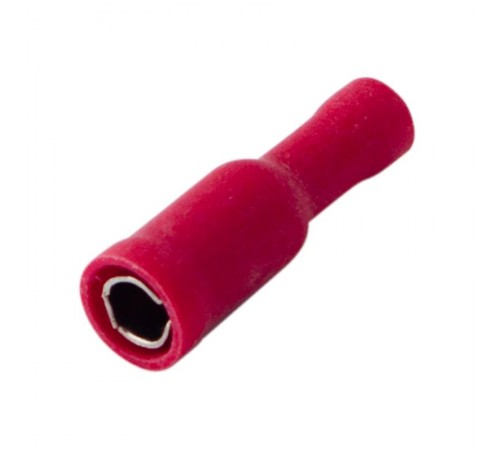 Разъем штекерный изолированный гнездо 4 мм 0.5-1.5 мм (РШи-м 1.5-4/РШИм 1,25-5-4) красный  08-0211  REXANT