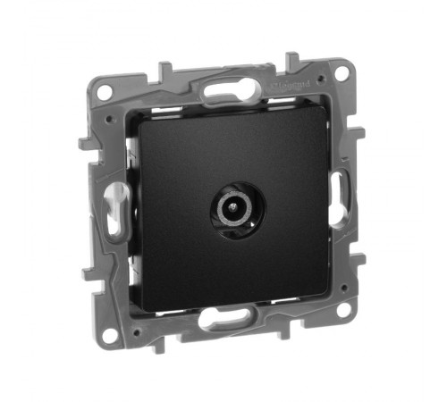 Etika Антрацит Розетка TV проходная, 15дБ  672663  Legrand