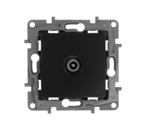 Etika Антрацит Розетка TV проходная, 15дБ  672663  Legrand