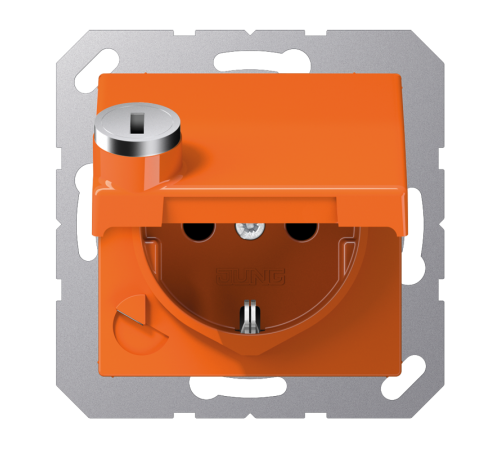 SCHUKO-розетка  с крышкой и замком AS1520BFKLSLO Jung