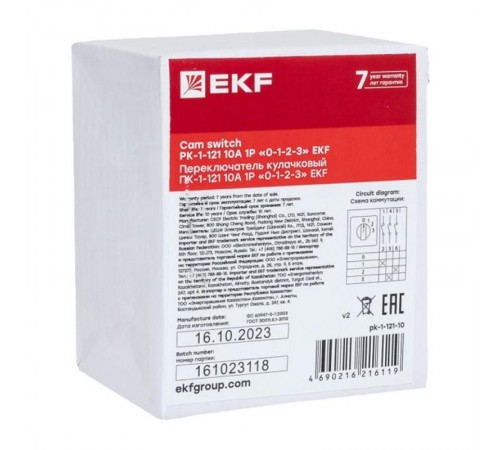 ПК-1-121 10А 1P "0-1-2-3"    pk-1-121-10   EKF 