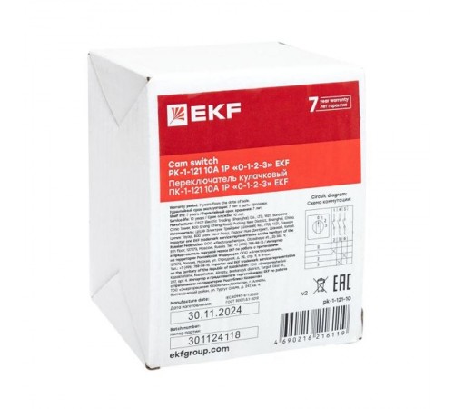 ПК-1-121 10А 1P "0-1-2-3"    pk-1-121-10   EKF 